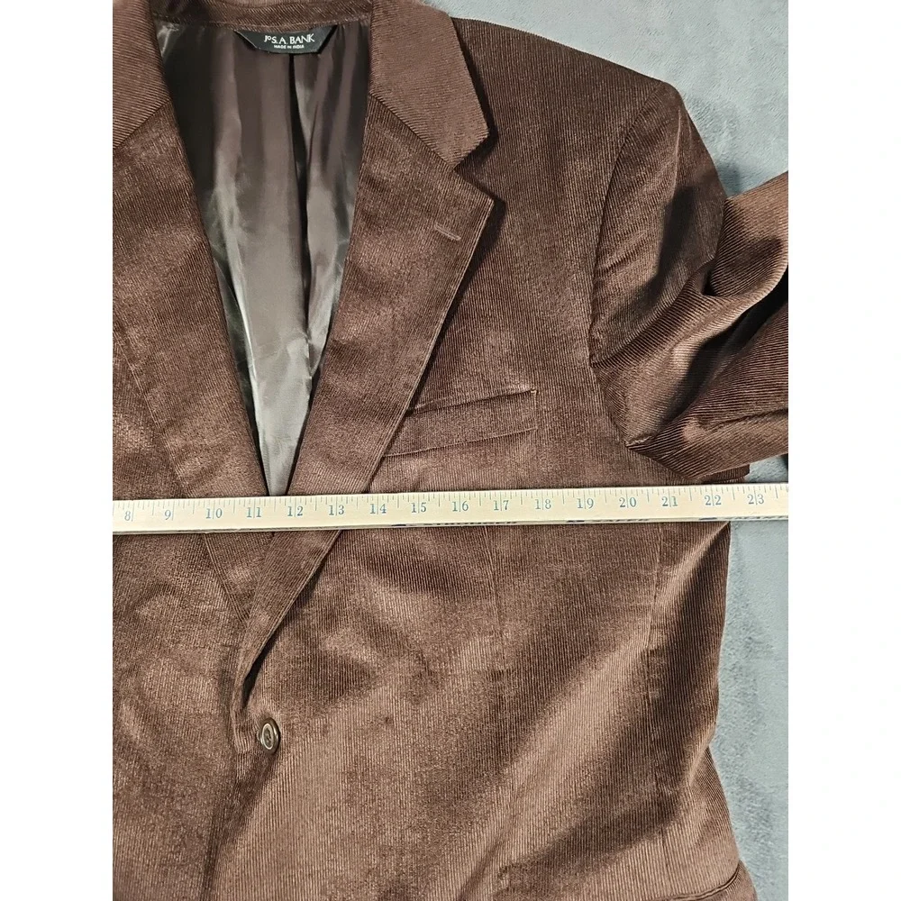 Jos A Bank Corduroy‎ Blazer Chocolate Brown Sport Coat Mens 46R 2-Button Vtg